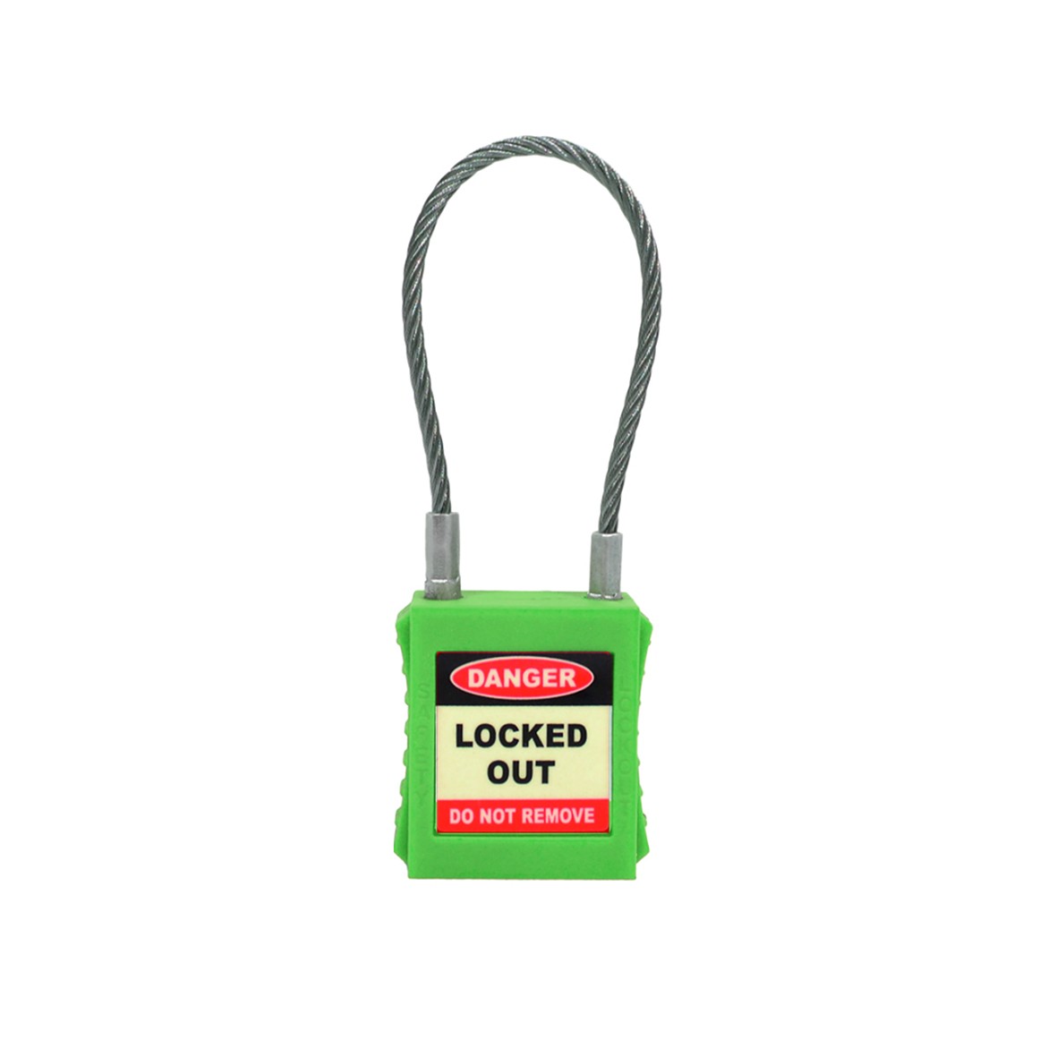 Safety Padlock with Wire Shackle Green Safety Padlock with Wire Shackle Green